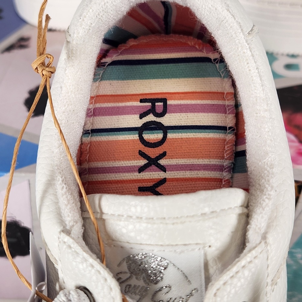 Roxy Sheilahh 2.0 Sneaker Women Size 8.5 White Platform Faux Leather Lace Up - Picture 5 of 8